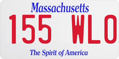 MA license plate 155WL0