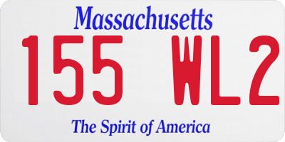 MA license plate 155WL2