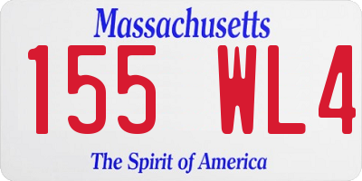 MA license plate 155WL4