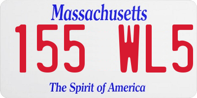 MA license plate 155WL5