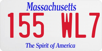 MA license plate 155WL7