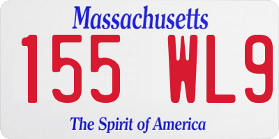 MA license plate 155WL9