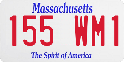MA license plate 155WM1
