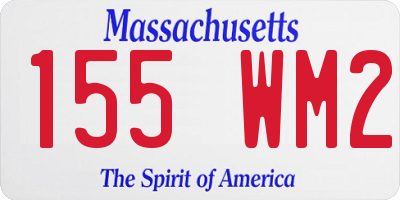 MA license plate 155WM2