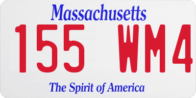 MA license plate 155WM4