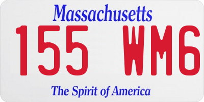 MA license plate 155WM6
