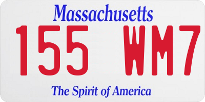 MA license plate 155WM7