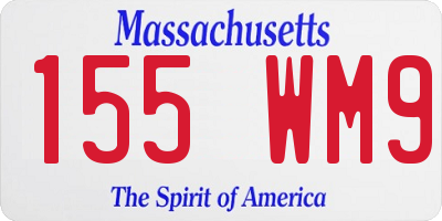 MA license plate 155WM9