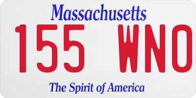 MA license plate 155WN0