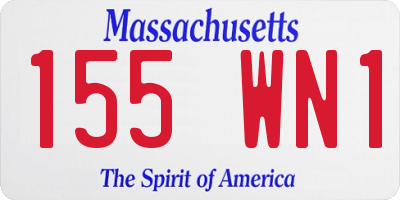 MA license plate 155WN1