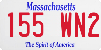 MA license plate 155WN2