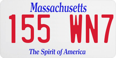 MA license plate 155WN7