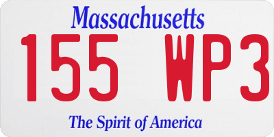 MA license plate 155WP3