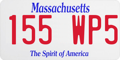 MA license plate 155WP5