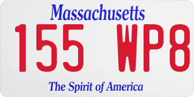 MA license plate 155WP8