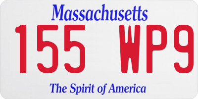 MA license plate 155WP9