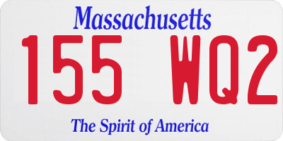 MA license plate 155WQ2