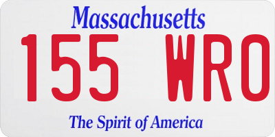 MA license plate 155WR0