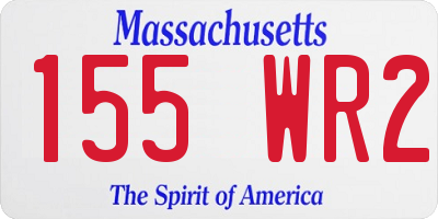 MA license plate 155WR2