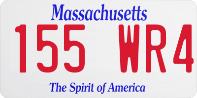 MA license plate 155WR4