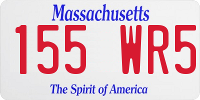 MA license plate 155WR5