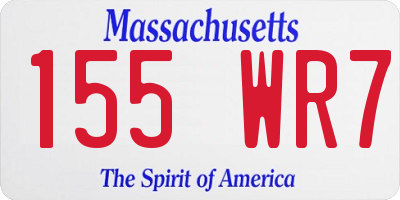 MA license plate 155WR7