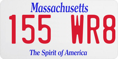 MA license plate 155WR8