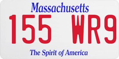 MA license plate 155WR9