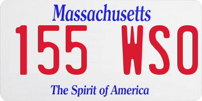 MA license plate 155WS0