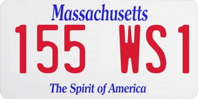 MA license plate 155WS1