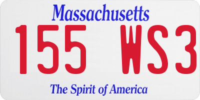 MA license plate 155WS3
