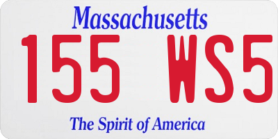 MA license plate 155WS5