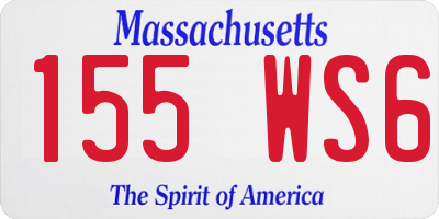 MA license plate 155WS6