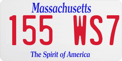 MA license plate 155WS7
