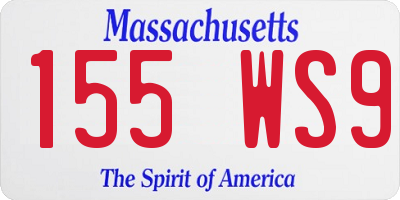 MA license plate 155WS9