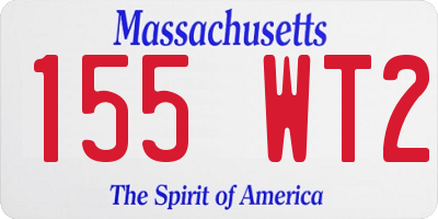 MA license plate 155WT2