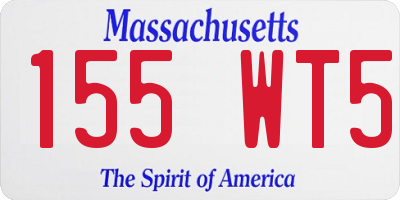 MA license plate 155WT5