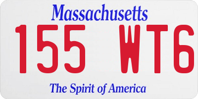 MA license plate 155WT6
