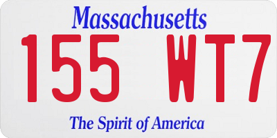MA license plate 155WT7