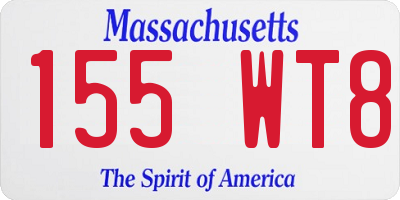 MA license plate 155WT8