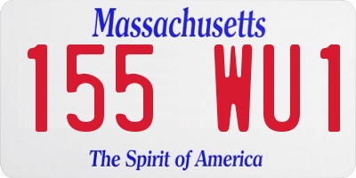 MA license plate 155WU1