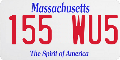 MA license plate 155WU5