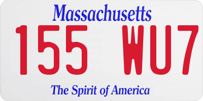 MA license plate 155WU7