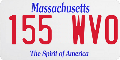 MA license plate 155WV0