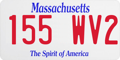 MA license plate 155WV2