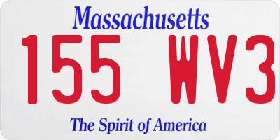 MA license plate 155WV3