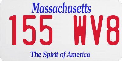 MA license plate 155WV8