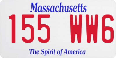 MA license plate 155WW6