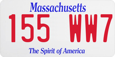 MA license plate 155WW7