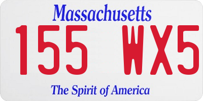 MA license plate 155WX5